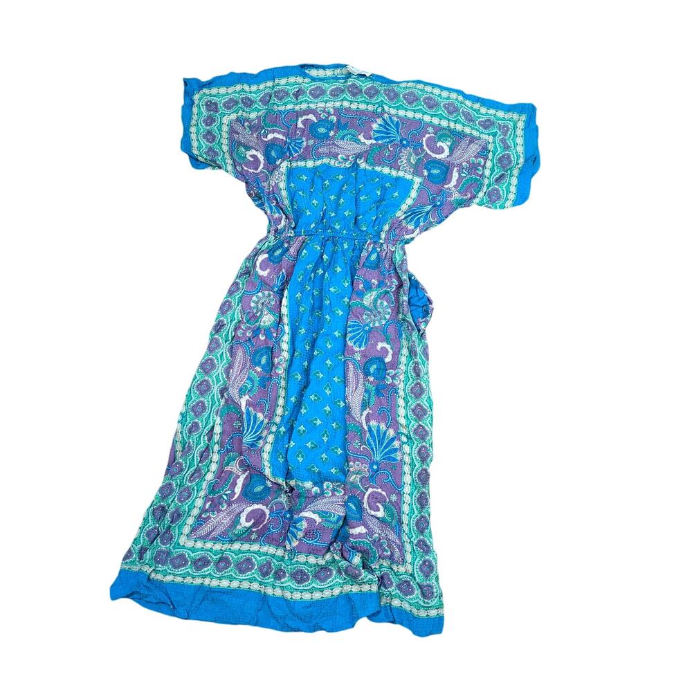Vintage Dorothy Bullitt Silk Kaftan Multicolor Pockets Womens 10